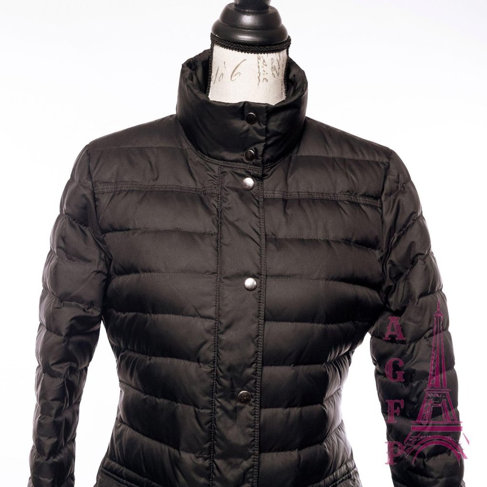 Theory long black puffer coat - Picture 4 of 14